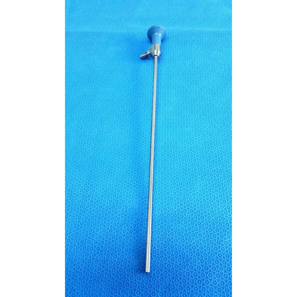 Silver surgical ideal eyes 5mm endoscope with blue handled tip and metallic shaft for medical use