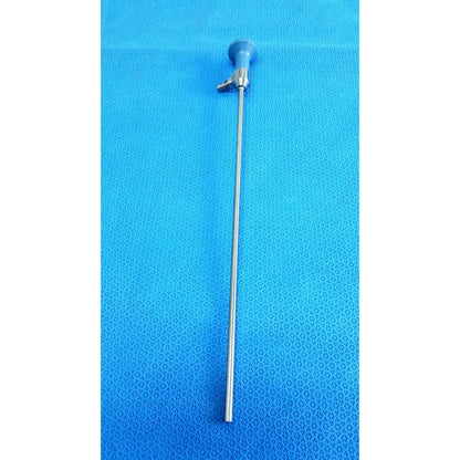 Silver surgical ideal eyes 5mm endoscope with blue handled tip and metallic shaft for medical use