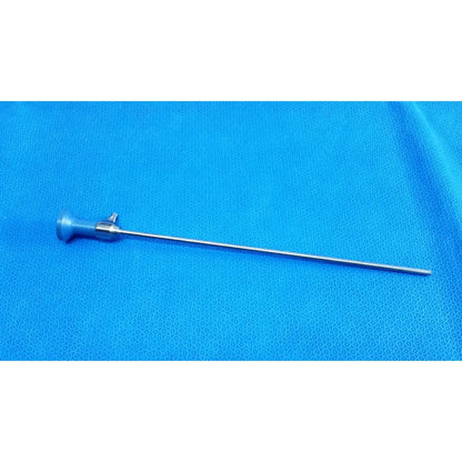 Blue-handled stryker ideal eyes 5mm autoclavable endoscope with long slender metallic shaft for surgical use