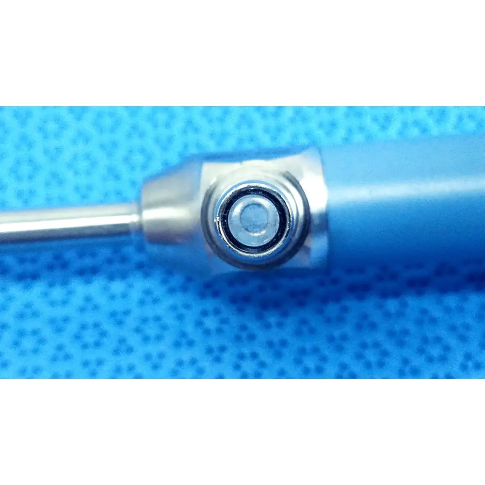 Blue-handled surgical instrument with metallic tip and circular adjustment for the stryker ideal eyes 5mm endoscope