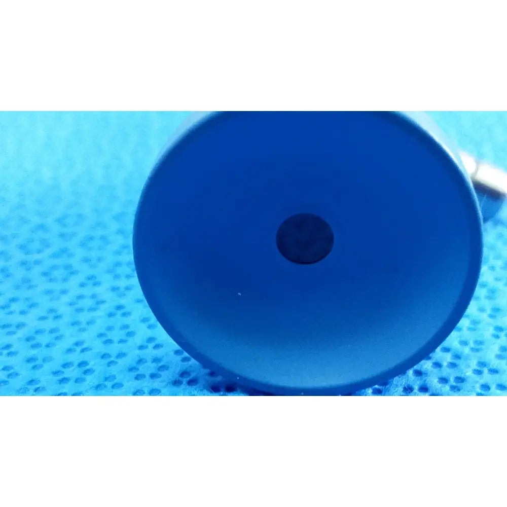 Blue silicone cup lid with central hole designed for ideal eyes 5mm autoclavable endoscope use and protection