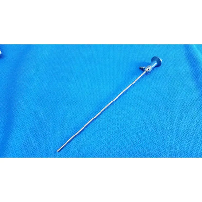 A sleek metallic ideal eyes 5mm autoclavable surgical endoscope with slender shaft and rounded handle by Stryker