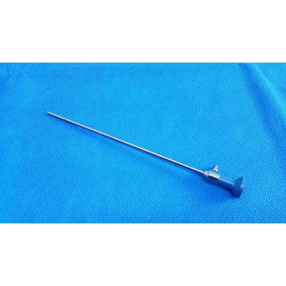 Silver surgical endoscope with blue ergonomic handle and metallic joints ideal eyes 5mm autoclavable by stryker