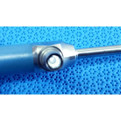 Stryker ideal eyes 5mm 0 degree autoclavable endoscope with blue and silver textured surgical instrument grip