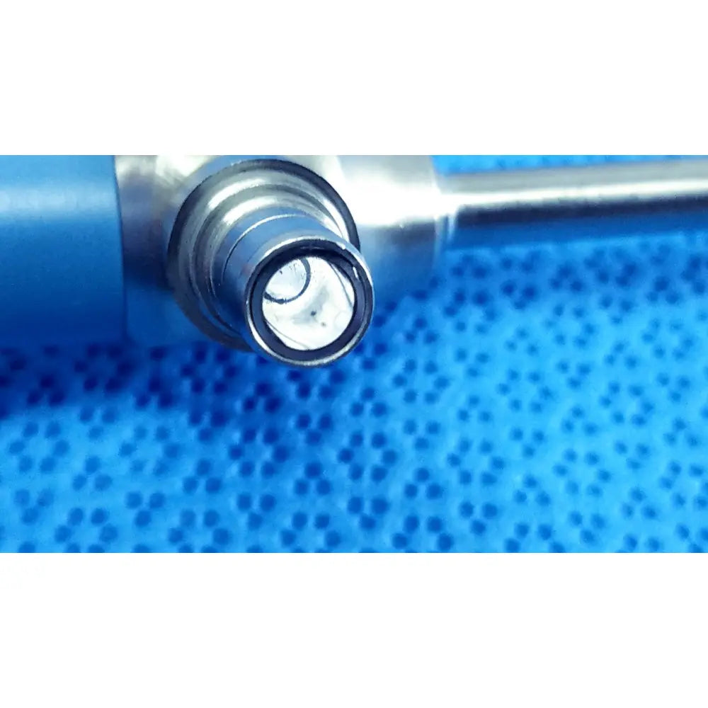 Silver surgical endoscope with blue ergonomic handle and metallic shaft ideal eyes 5mm autoclavable by stryker