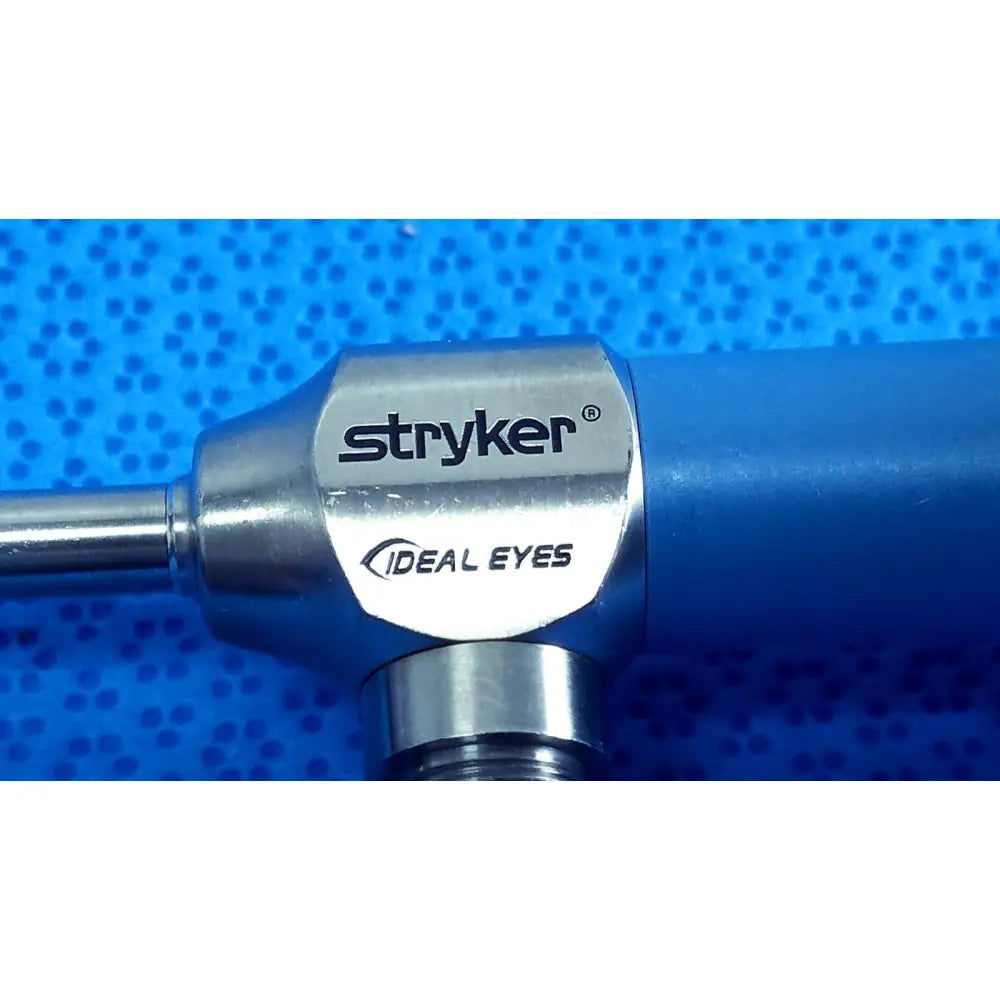 Silver metallic stryker ideal eyes 5mm autoclavable endoscope with hexagonal head and clear branding visible
