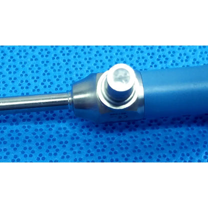 Blue cylindrical ideal eyes 5mm autoclavable endoscope with metallic silver tip and shaft by stryker