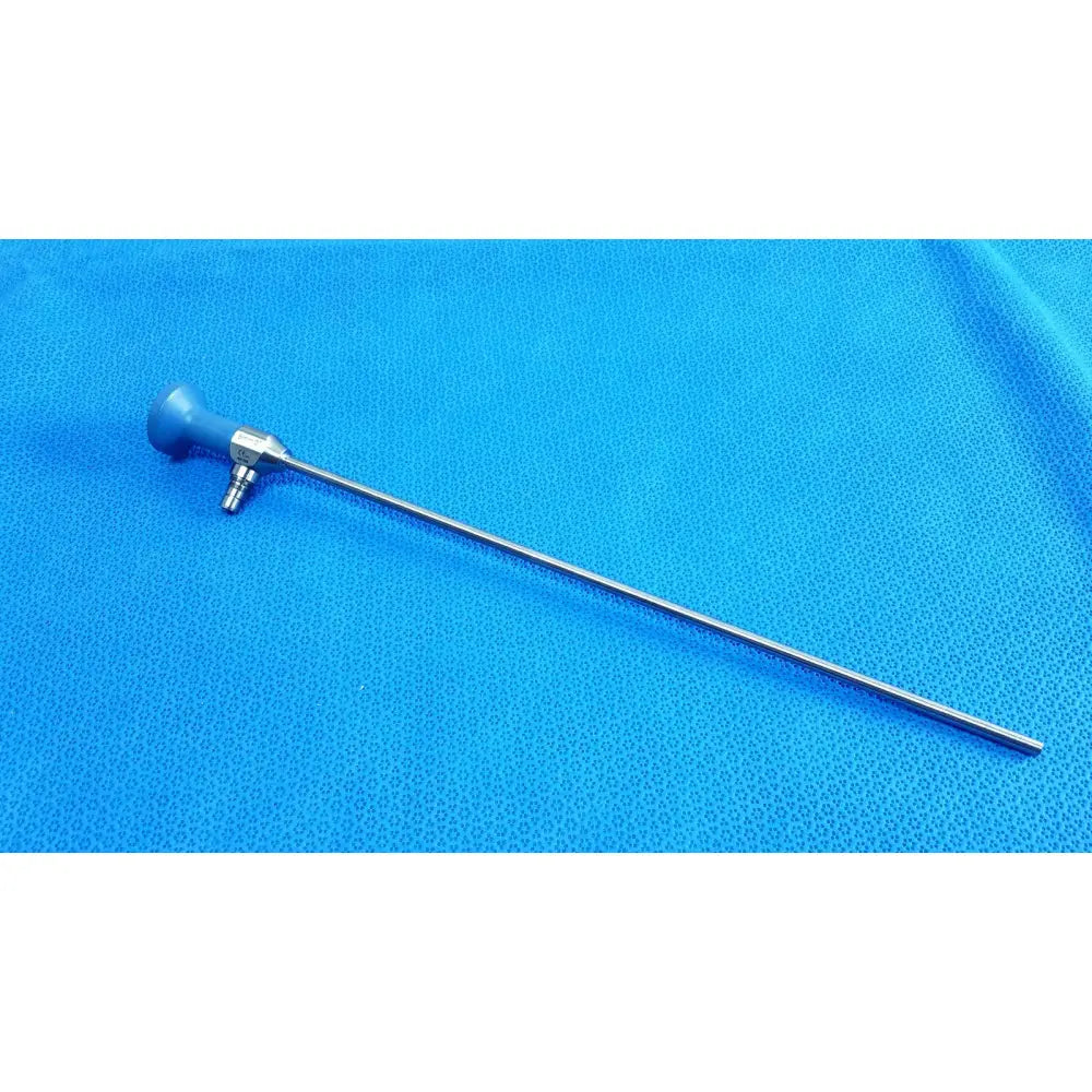 Blue-handled Stryker ideal eyes 5mm surgical endoscope with metallic shaft for autoclavable medical use