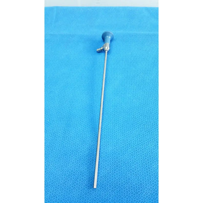 Silver surgical ideal eyes 5mm endoscope with blue ergonomic handle and metallic autoclavable shaft by stryker