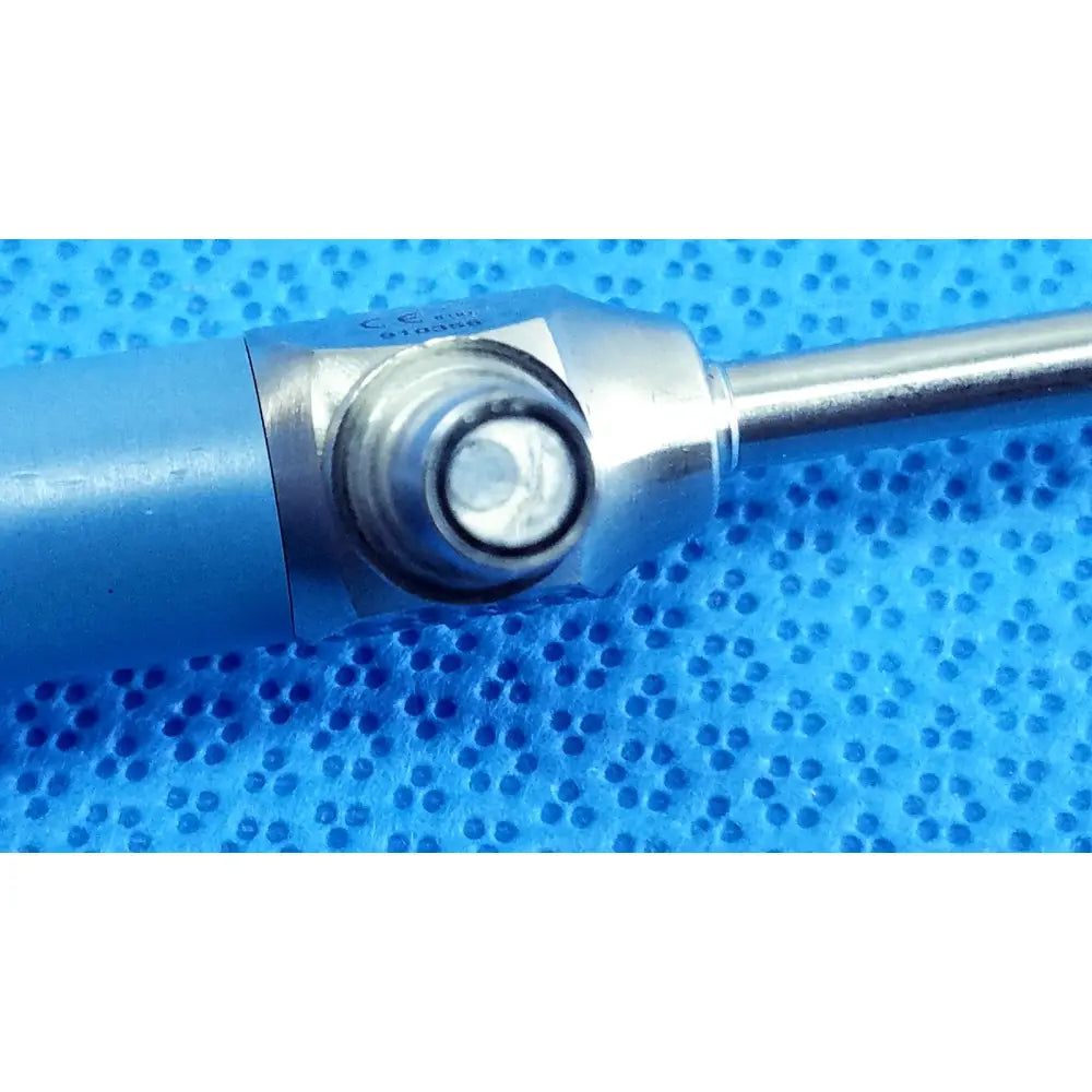 Silver surgical drill bit with blue handle and engraved markings for stryker ideal eyes 5mm autoclavable endoscope