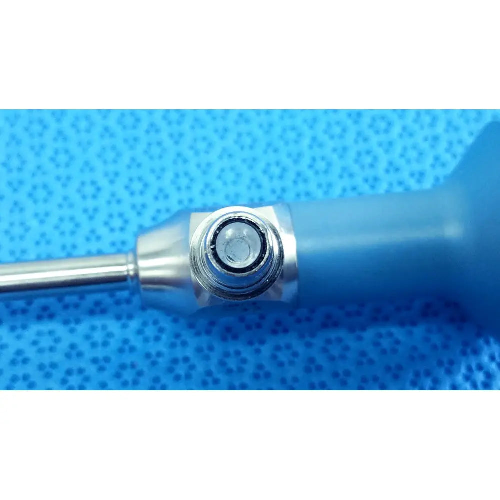 Silver surgical instrument with blue ergonomic handle and metallic shaft for stryker ideal eyes 5mm autoclavable endoscope