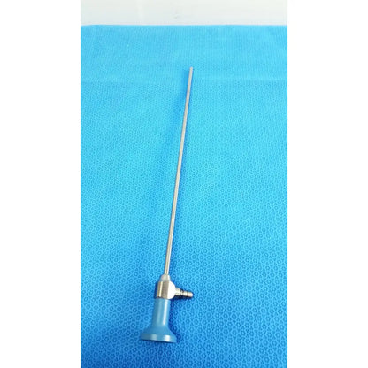 Silver surgical ideal eyes 5mm endoscope with blue handle and metallic joints for autoclavable use