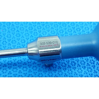 Stryker ideal eyes 5mm autoclavable endoscope with metallic shaft blue ergonomic handle model number 502-539-010