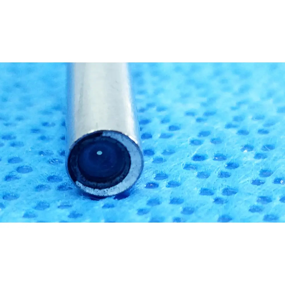 Silver cylindrical autoclavable endoscope with dark blue lens tip ideal eyes 5mm by stryker model 502-539-010