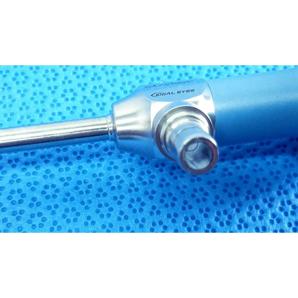 Blue and silver surgical autoclavable endoscope ideal eyes 5mm featuring stryker 502-539-010 branding