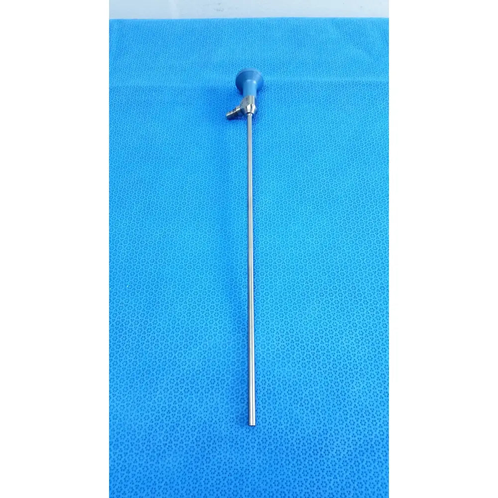 Blue-handled stryker ideal eyes 5mm autoclavable endoscope with long slender metallic shaft for surgical use