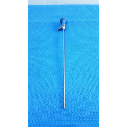 Blue-handled stryker ideal eyes 5mm autoclavable endoscope with long slender metallic shaft for surgical use