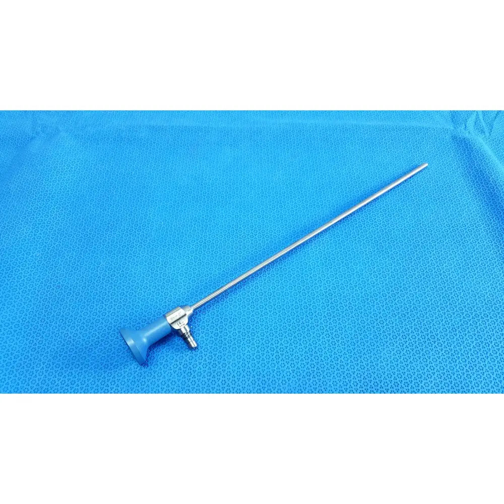 Blue-handled stryker ideal eyes 5mm autoclavable endoscope with long slender metallic shaft for surgical use
