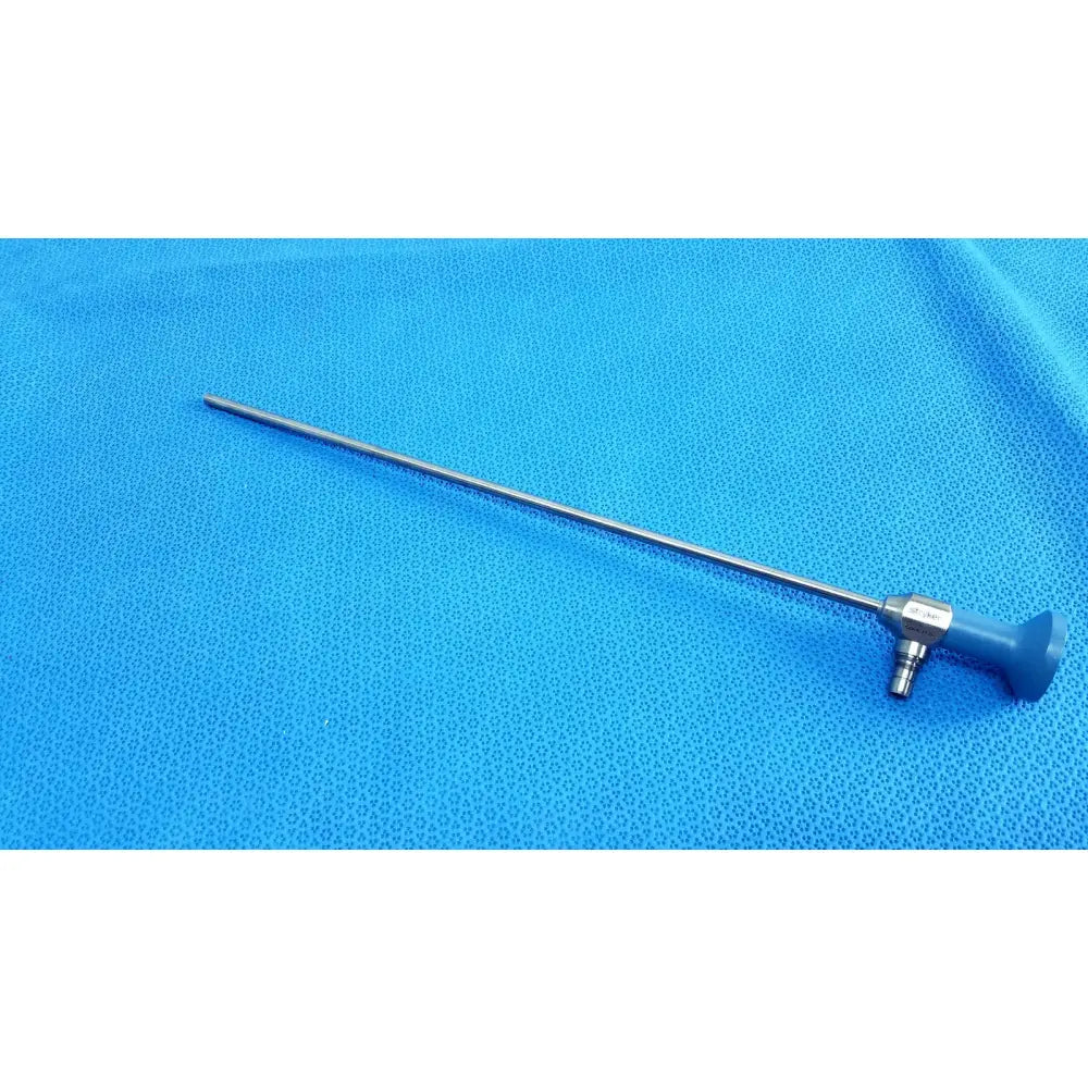 Silver surgical endoscope with blue ergonomic handle and metallic shaft ideal eyes 5mm for precise medical use