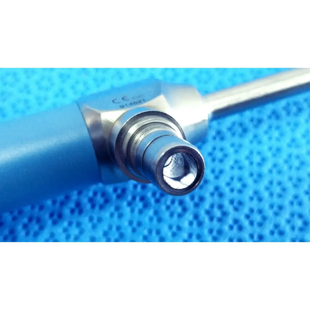 Silver surgical instrument with blue ergonomic handle and metallic joint for stryker ideal eyes 5mm autoclavable endoscope