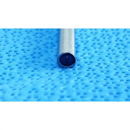 Silver cylindrical autoclavable medical endoscope with dark circular lens ideal eyes 5mm by stryker