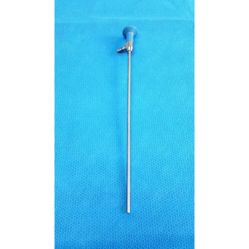 Blue-handled stryker ideal eyes 5mm 0 degree autoclavable endoscope with long slender metallic shaft