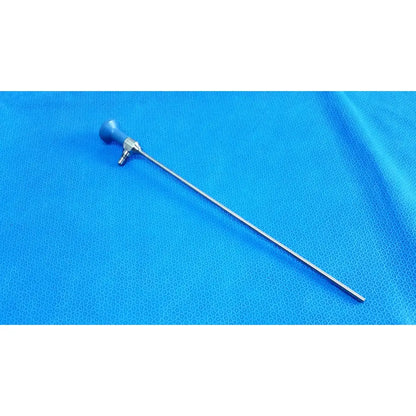 Blue-handled stryker ideal eyes 5mm autoclavable endoscope with long slender metallic shaft for surgical use
