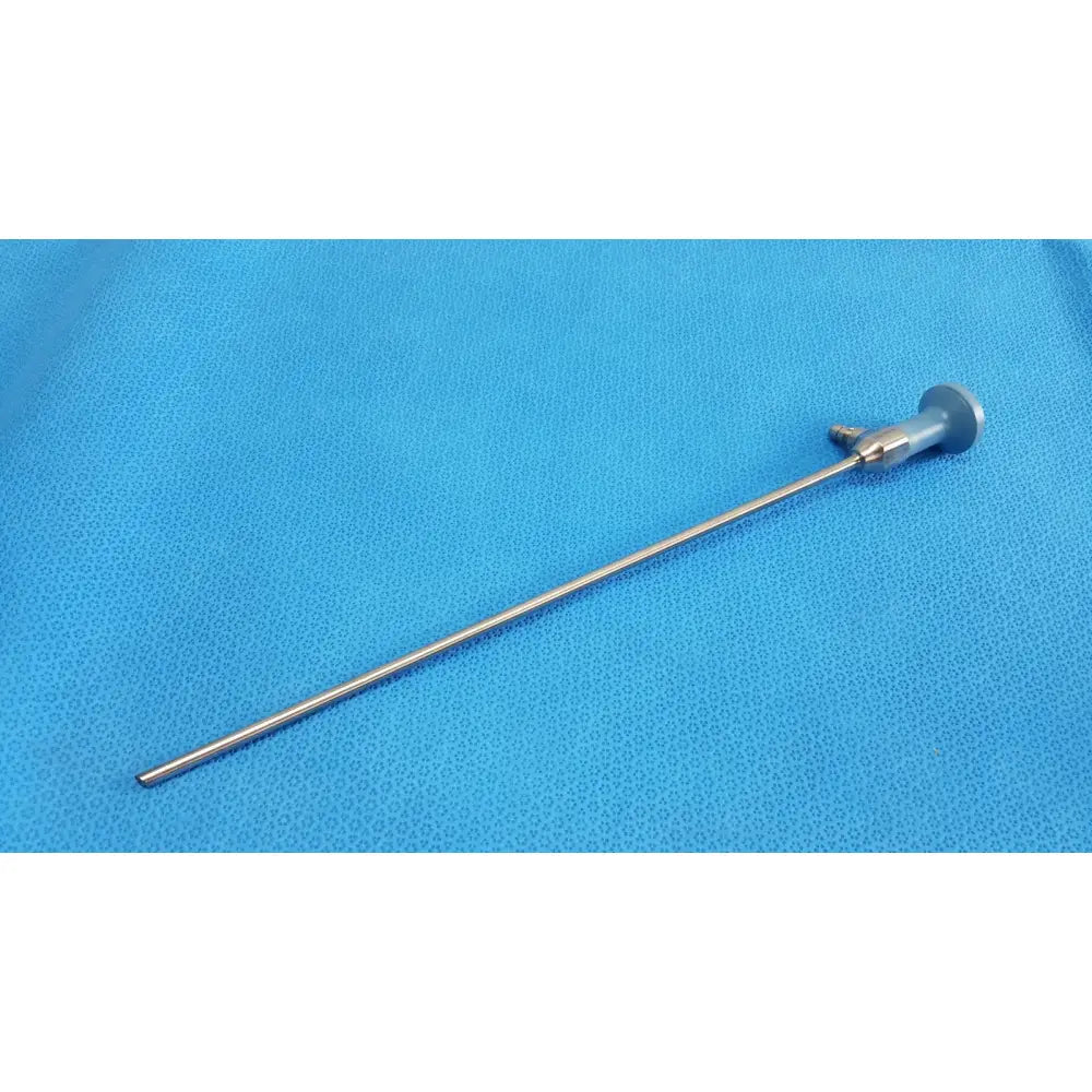 Silver ideal eyes 5mm surgical endoscope with slender metallic shaft and rounded handle for medical use