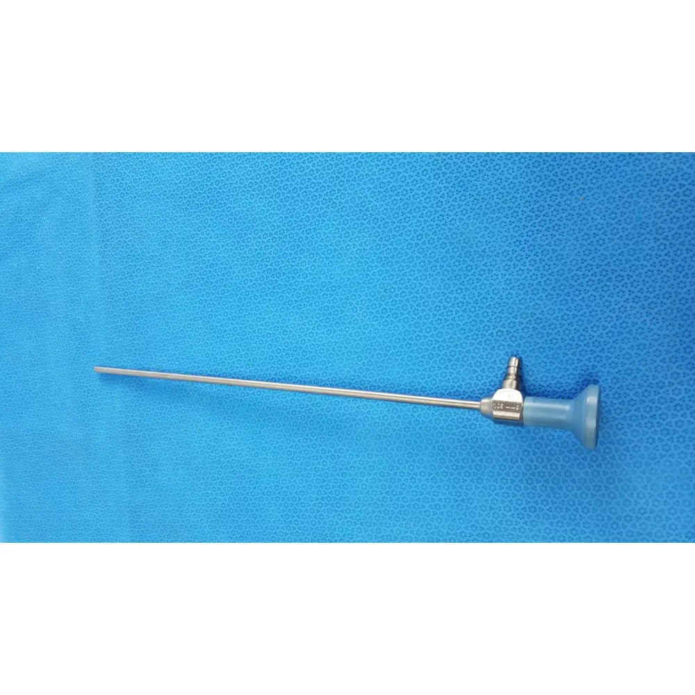 Silver ideal eyes 5mm 30 degree autoclavable surgical endoscope with gray plastic handle and metallic joints by stryker
