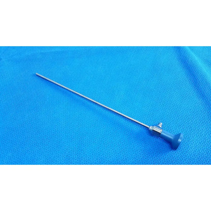 Silver surgical endoscope with blue handle and metallic joints ideal eyes 5mm autoclavable by stryker