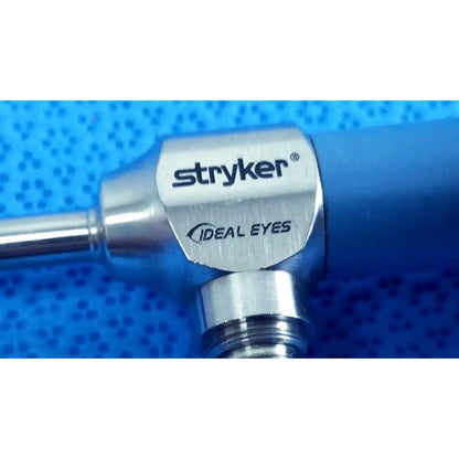 Stryker ideal eyes 5mm 30° autoclavable endoscope with metallic silver head and blue handle for surgical use