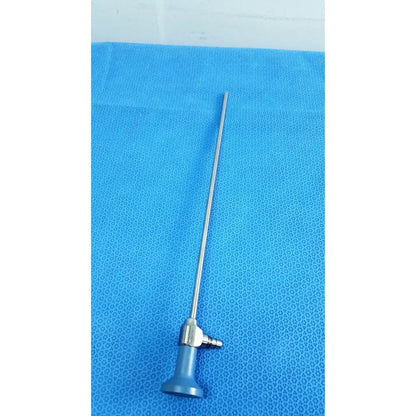 Silver metallic shaft surgical endoscope with blue handle base stryker ideal eyes 5mm 30° autoclavable model