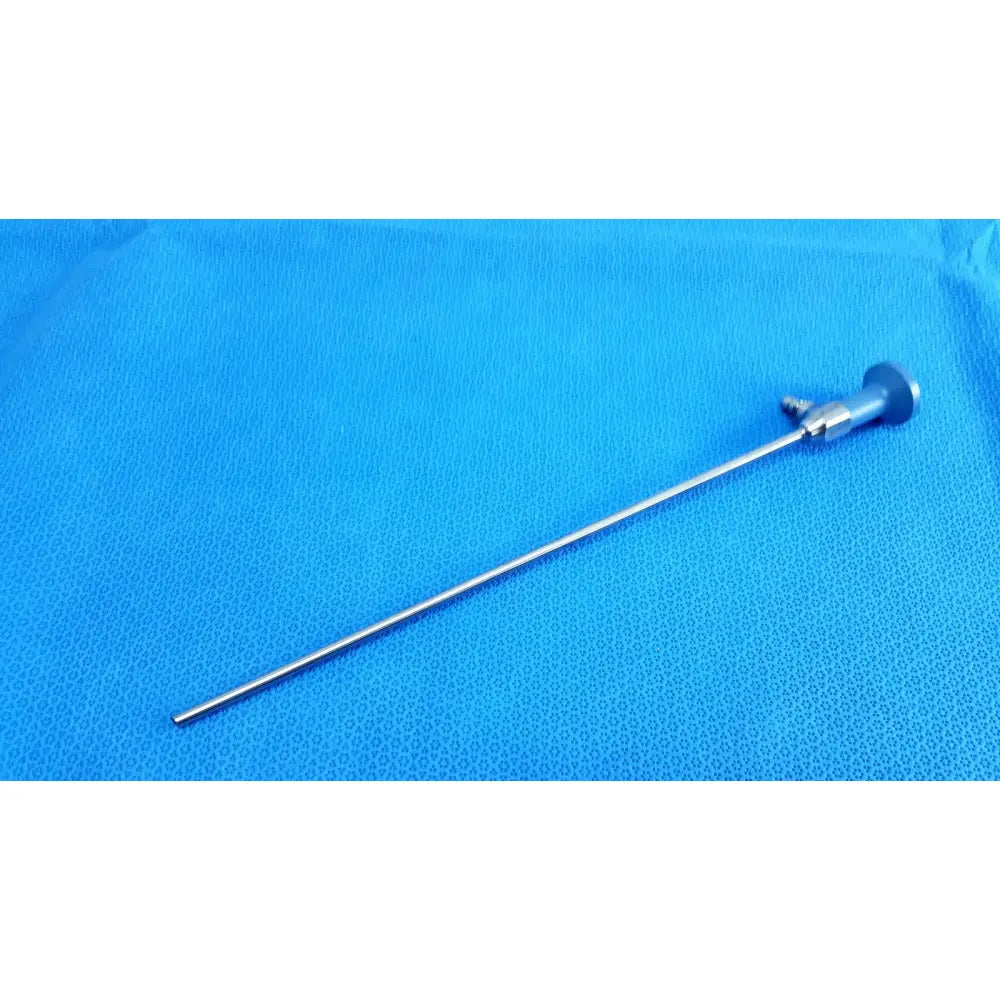 Silver surgical endoscope with black ergonomic handle and metallic joints stryker ideal eyes 5mm autoclavable model