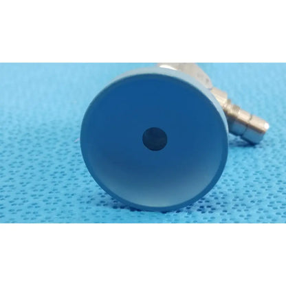 Blue ceramic funnel with metallic threaded attachment for Stryker ideal eyes 5mm 30 degree autoclavable endoscope