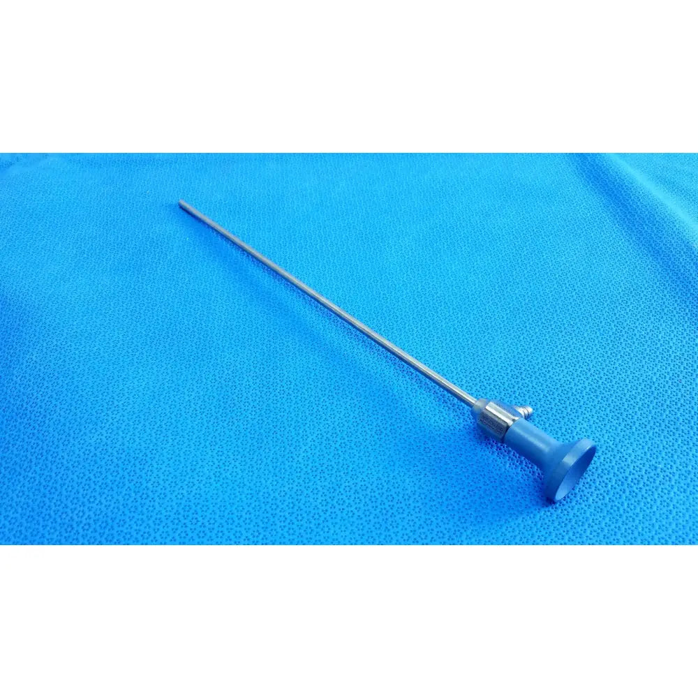 Silver surgical ideal eyes 5mm endoscope with blue plastic handle and metallic joint for medical use