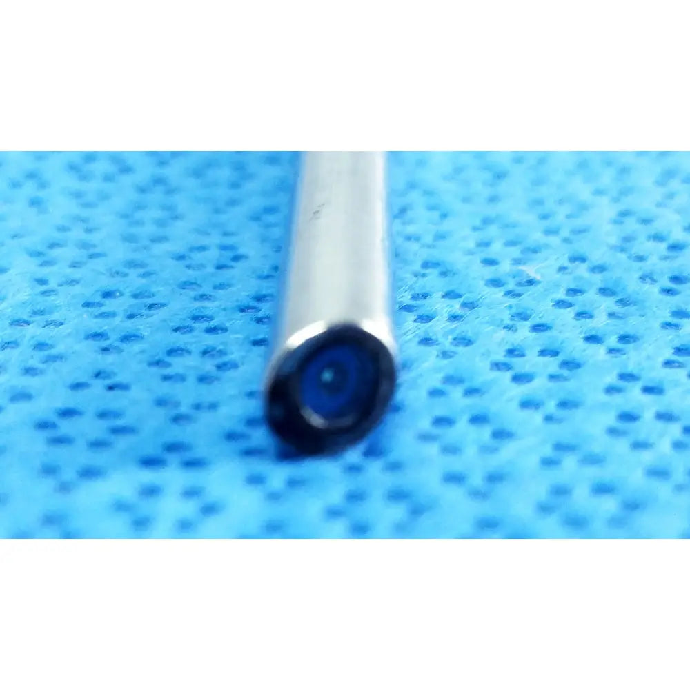 Silver cylindrical Stryker ideal eyes 5mm 30 degree autoclavable endoscope with blue-tinted lens at tip