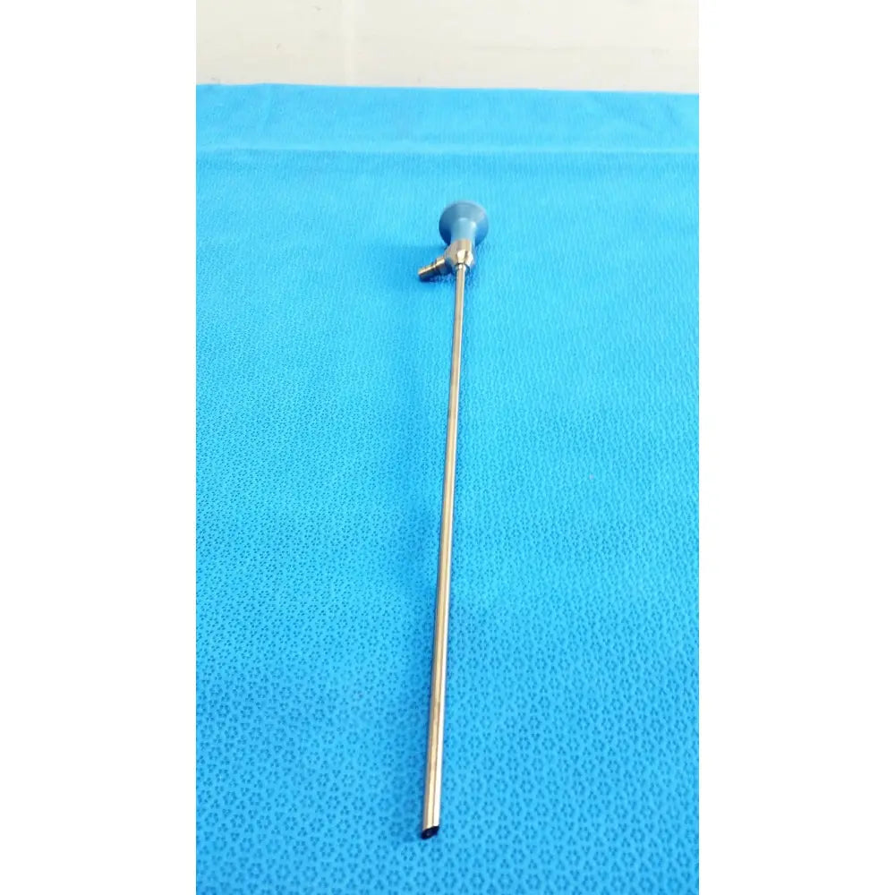 Stainless steel stryker ideal eyes 5mm 30° endoscope with blue-handled control knob and side port