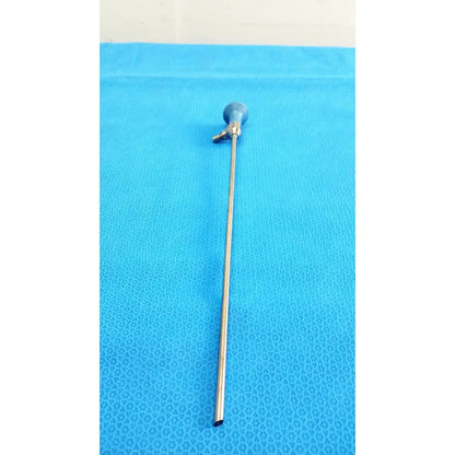 Stainless steel stryker ideal eyes 5mm 30° endoscope with blue-handled control knob and side port