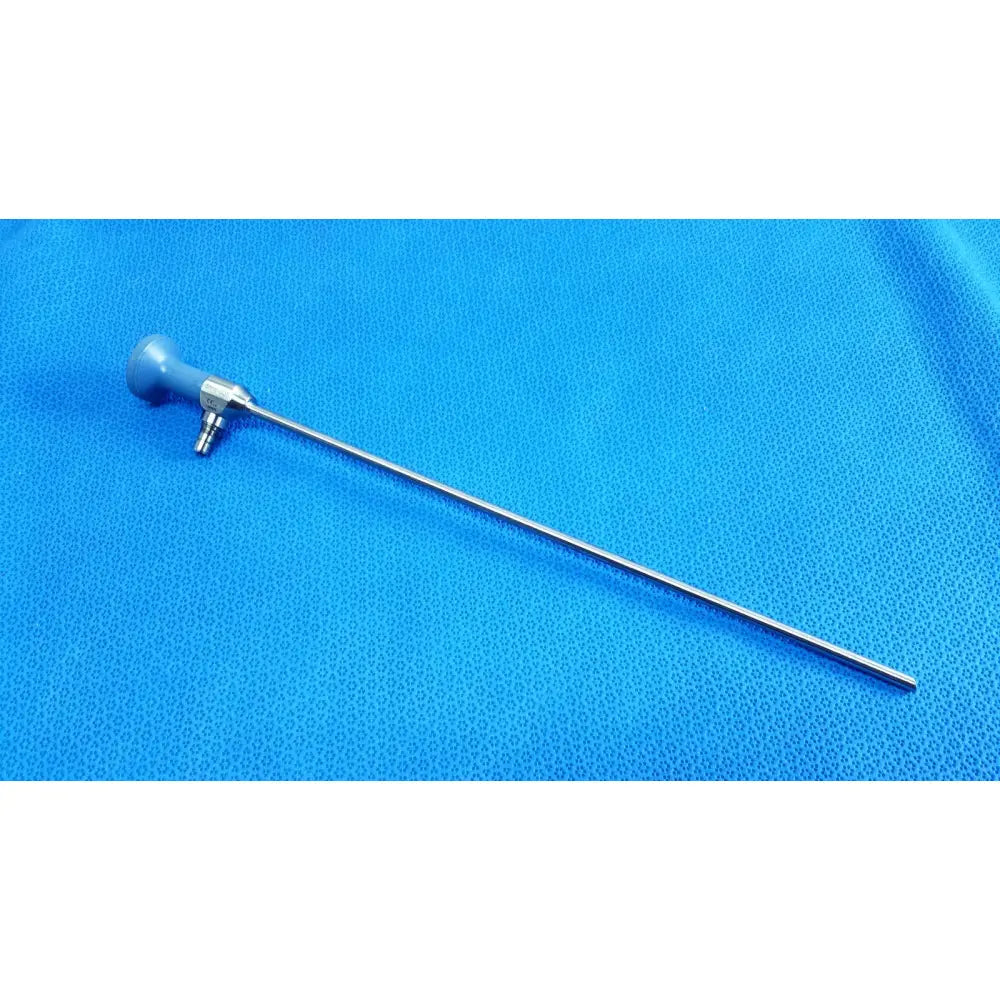 Stryker ideal eyes 5mm autoclavable endoscope with blue handle and slender metallic shaft for surgical use