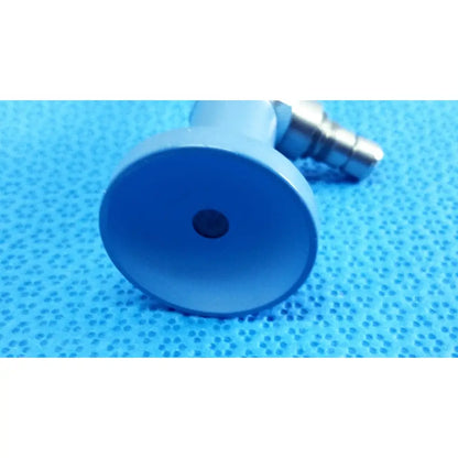 Blue plastic gas valve with metallic threaded connector for stryker ideal eyes 5mm autoclavable endoscope back side