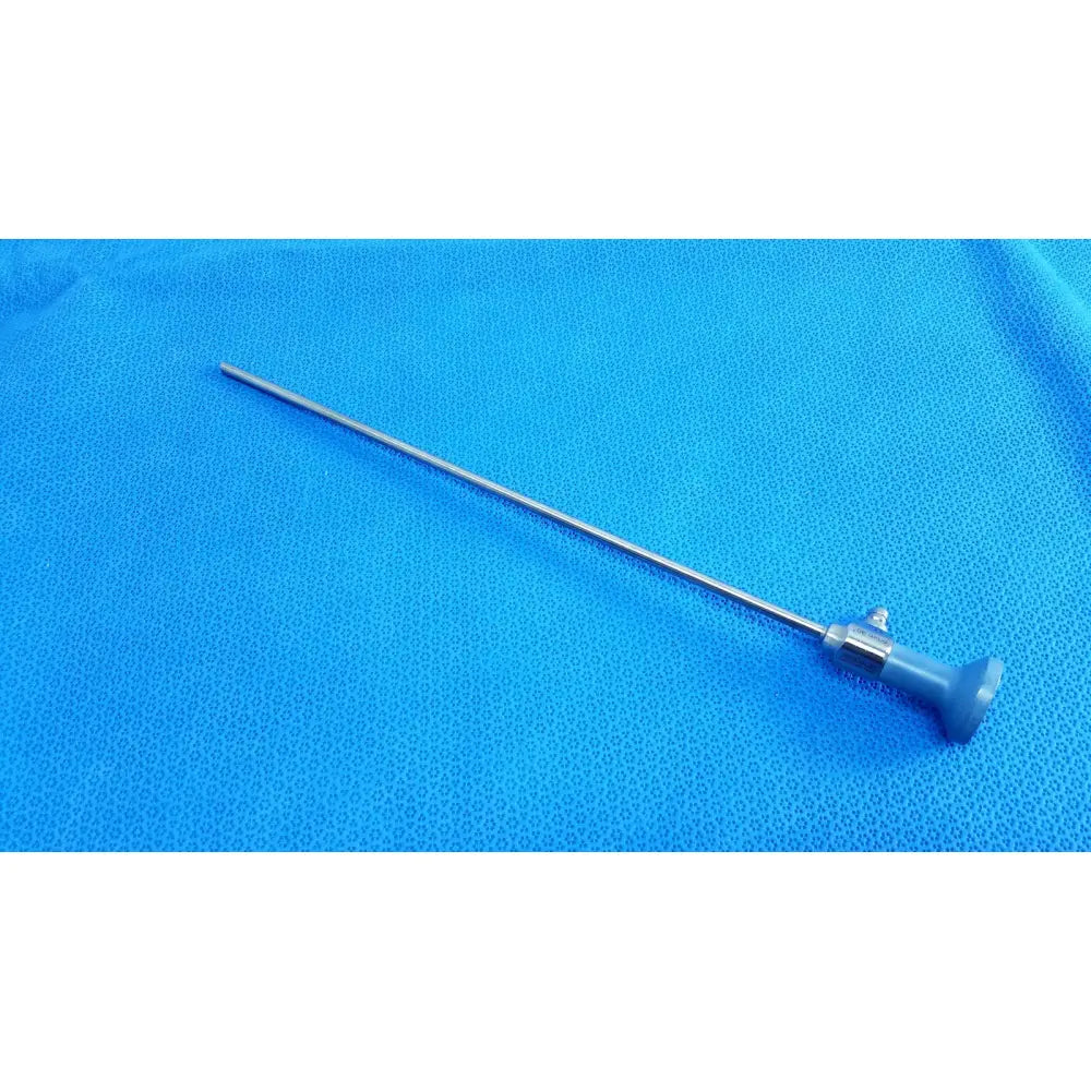 Silver surgical endoscope with blue ergonomic handle ideal eyes 5mm 30 autoclavable by stryker