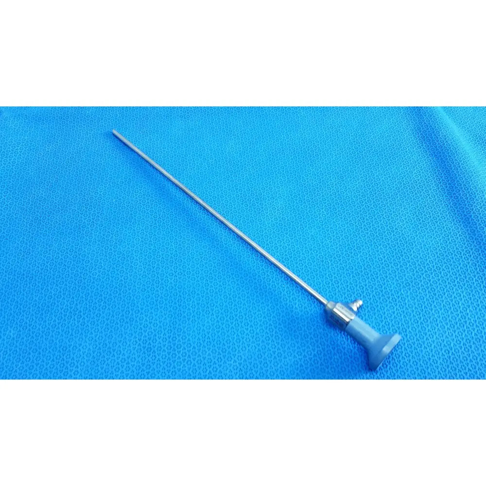 Silver autoclavable surgical endoscope with blue ergonomic handle ideal eyes 5mm 30 degree by stryker