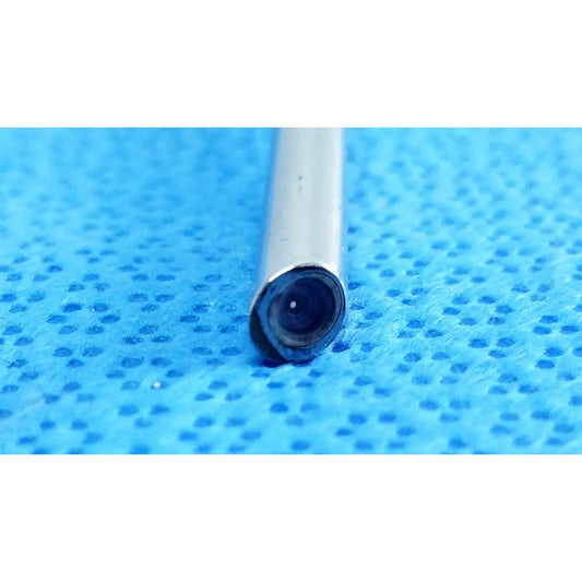 Silver cylindrical autoclavable stryker ideal eyes 5mm 30° endoscope with dark circular lens at tip