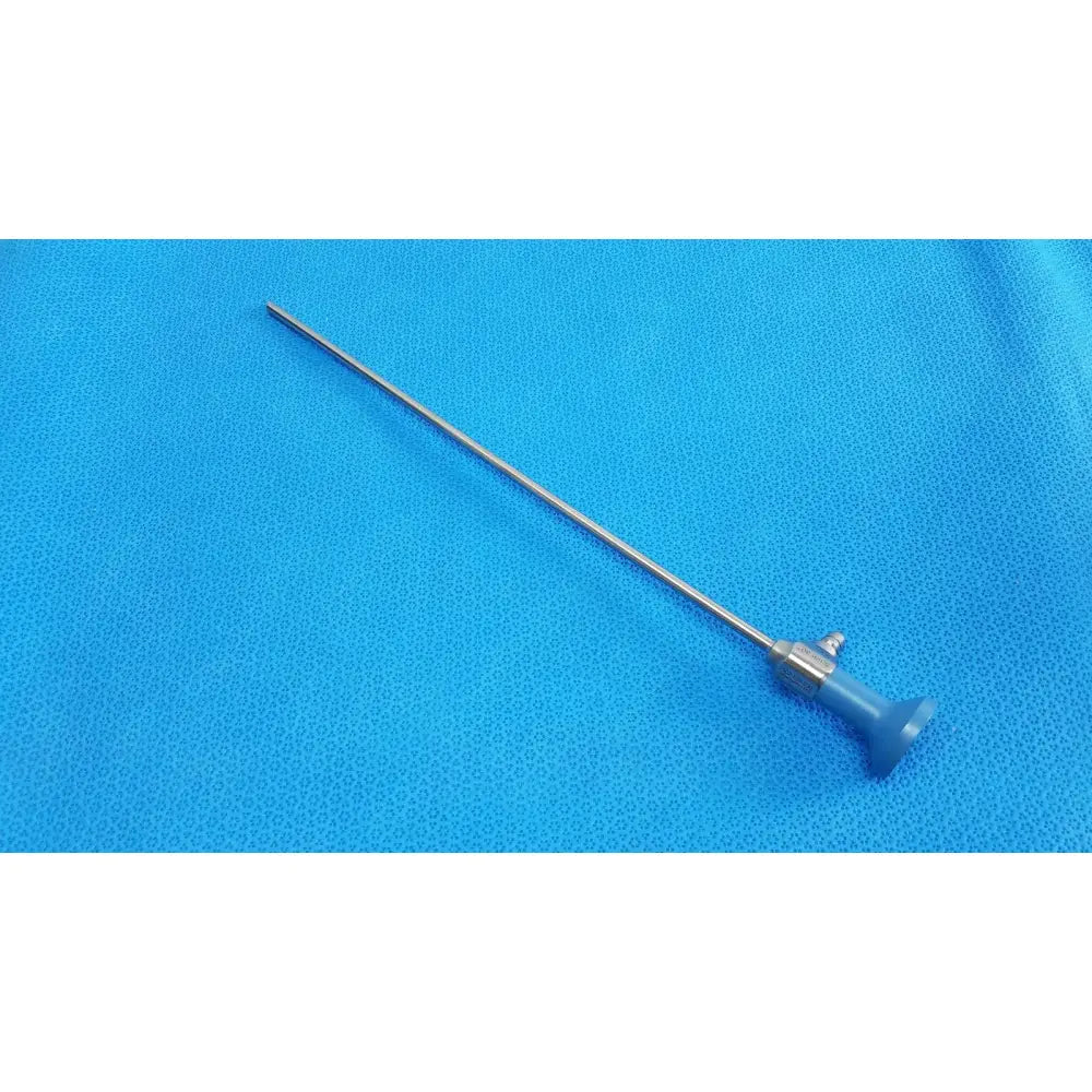 Silver surgical endoscope with blue plastic handle and metallic joints for stryker ideal eyes 5mm 30 degree autoclavable use