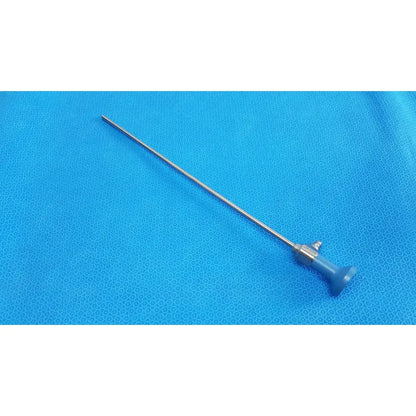 Silver surgical endoscope with blue plastic handle and metallic joints for stryker ideal eyes 5mm 30 degree autoclavable use