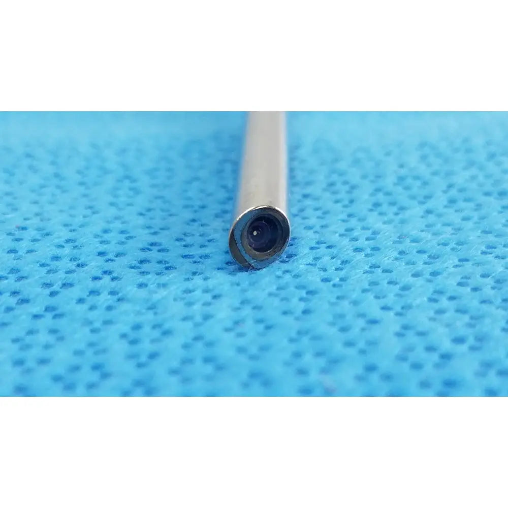 Silver-colored cylindrical autoclavable endoscope with circular lens tip ideal eyes 5mm by stryker