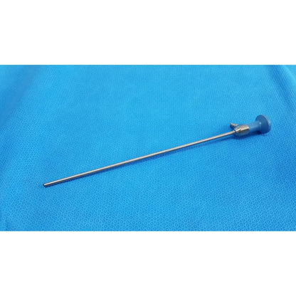 Silver surgical ideal eyes 5mm endoscope with blue plastic handle and metallic joints for medical use