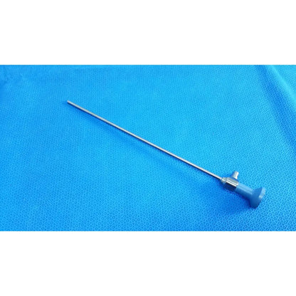Silver ideal eyes 5mm autoclavable endoscope with blue ergonomic handle and metallic shaft by stryker