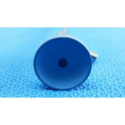 Blue plastic funnel with central hole and metallic stem for stryker ideal eyes 5mm 30 degree autoclavable endoscope