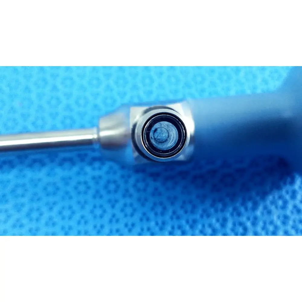 Silver autoclavable stryker ideal eyes 5mm endoscope with blue-tinted lens and metallic shaft for surgical use